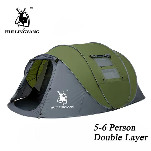 throwing automatic tent waterproof hiking Quick resolution Hot deal camping HUI throw up outdoor tent LINGYANG family tents large tents pop waterproof