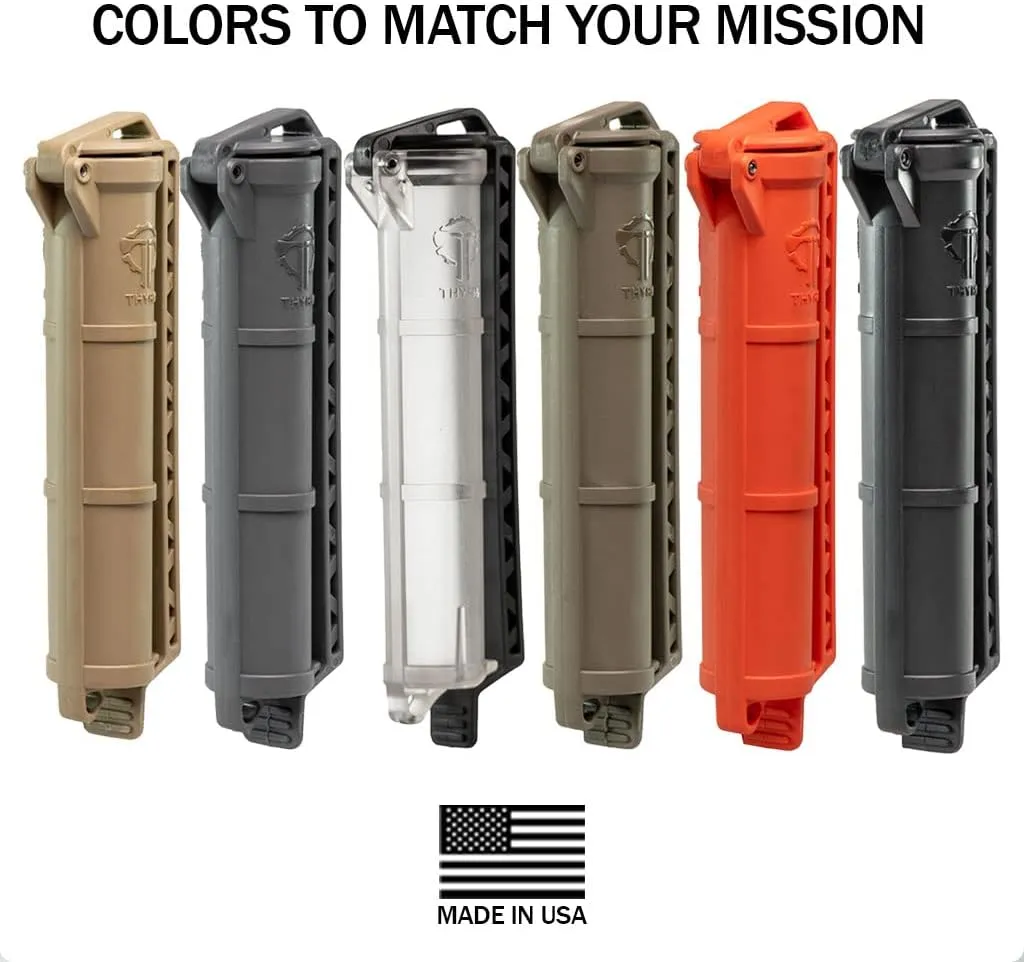 Thyrm CellVault Battery Storage Case for AA, AAA, CR123 Batteries, Survival Gear, Matches, Made in USA