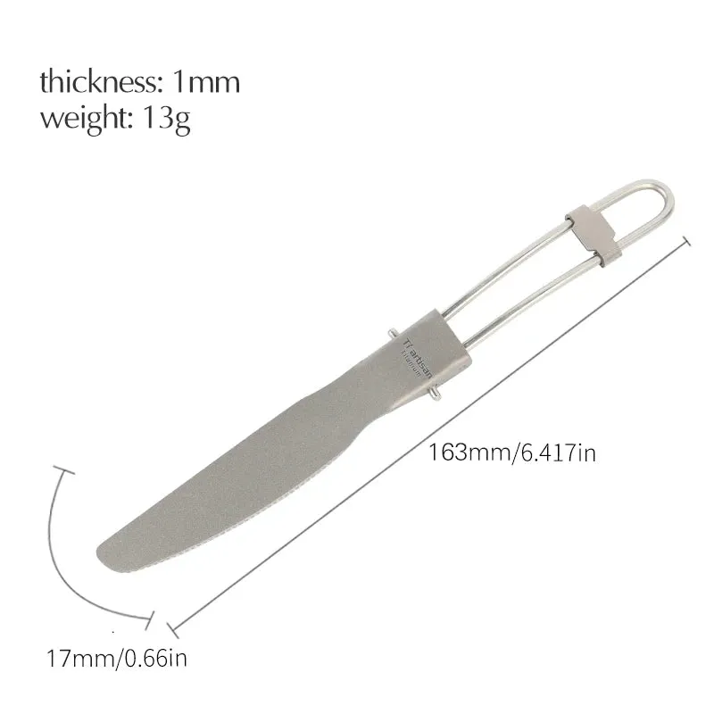 TIARTISAN Titanium Foldable Cutlery Set for Camping and Hiking