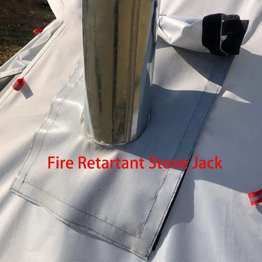 Tipi Hot Tent with Fire Retardant Stove Jack for Flue Pipes, 3~4 Person, Lightweight, Teepee Tents with Snow Skirt for Family Team Outdoor Backpacking Camping Hiking