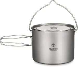 Titanium Pot 750ml/900ml/1100ml/1600ml/2000ml/2800ml Ultralight Hanging Pot with Lid and Foldable Handle Outdoor Camping Backpacking Cooking Picnic,Camping Pot