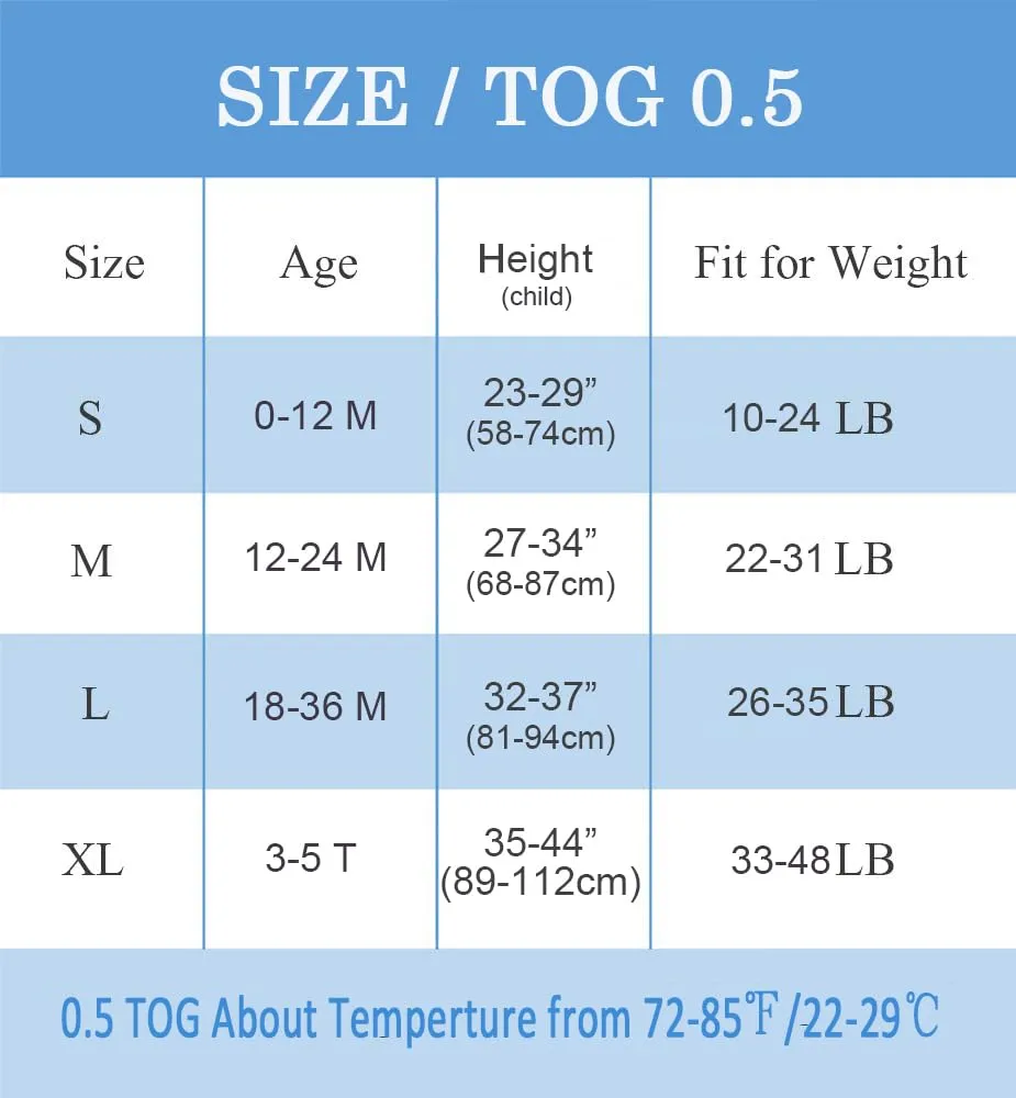 Toddler Sleeping Sack Muslin (2-3T) Lightweight 0.5 Tog Cotton Summer Baby Wearable Blanket Large Infant Sleeping Bag thin Soft Unisex long Sleeper