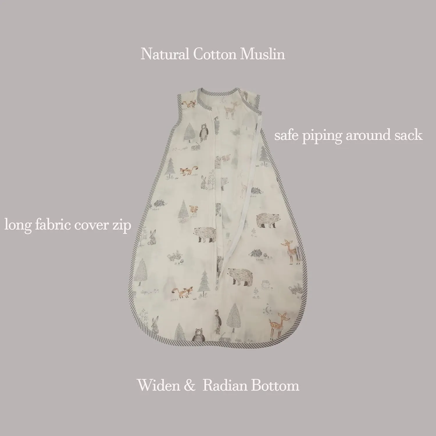 Toddler Sleeping Sack Muslin (2-3T) Lightweight 0.5 Tog Cotton Summer Baby Wearable Blanket Large Infant Sleeping Bag thin Soft Unisex long Sleeper