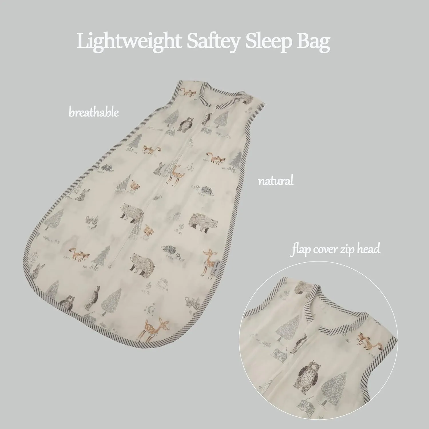 Toddler Sleeping Sack Muslin (2-3T) Lightweight 0.5 Tog Cotton Summer Baby Wearable Blanket Large Infant Sleeping Bag thin Soft Unisex long Sleeper