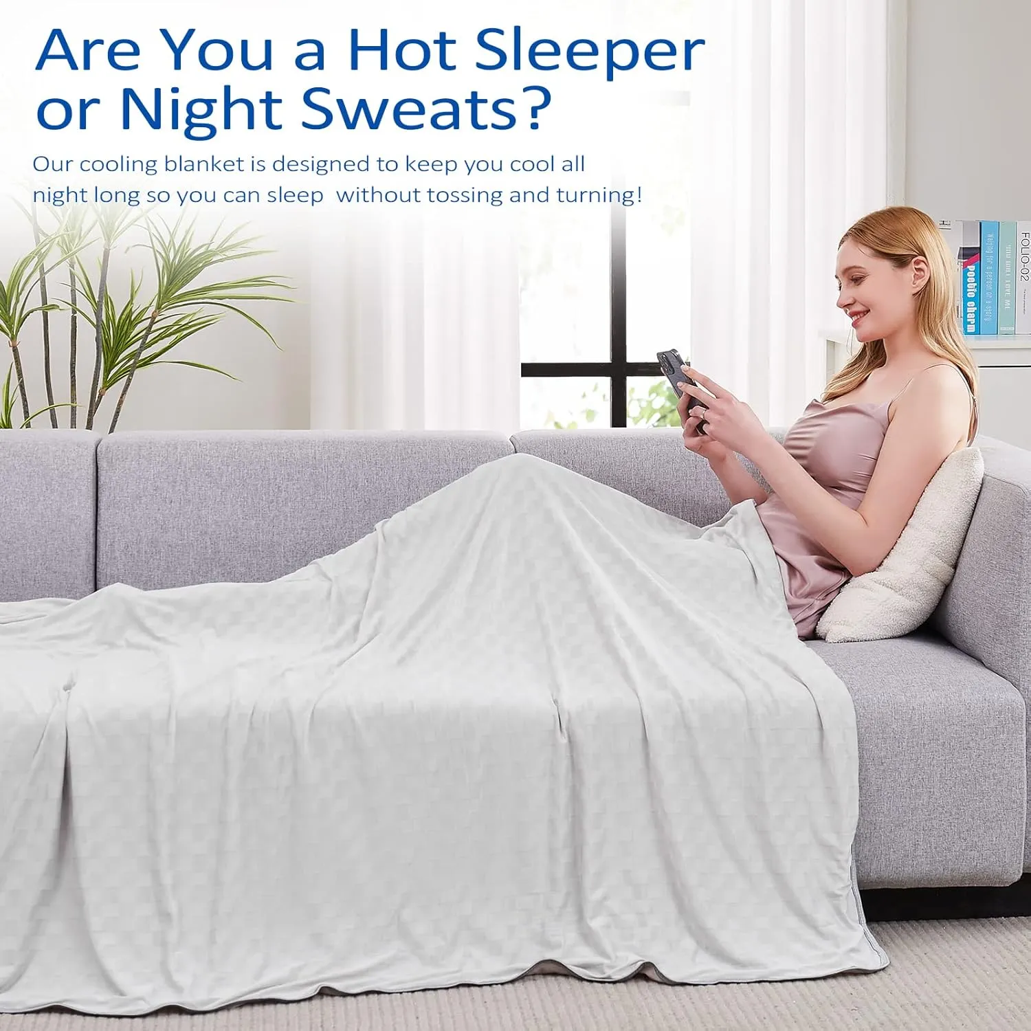 Topcee Cooling Blanket, Summer Cooling Blankets for Hot Sleepers, Arc-Chill Q-Max>0.5 Cool Fiber, Oeko-TEX 100% Certified, Soft, Breathable, Double-Side Bed Throw,Keep Cool for Adults Kids 50"x70"