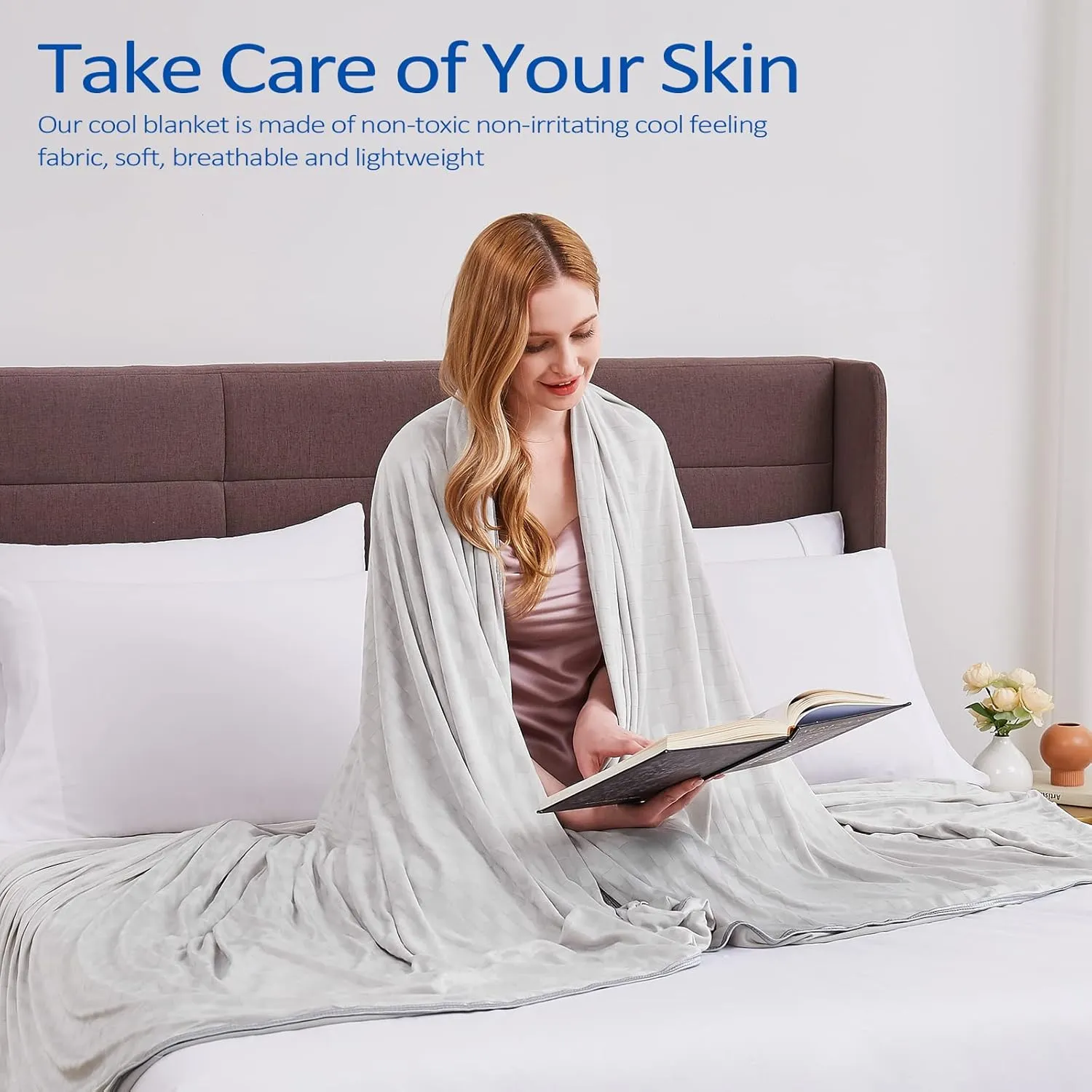 Topcee Cooling Blanket, Summer Cooling Blankets for Hot Sleepers, Arc-Chill Q-Max>0.5 Cool Fiber, Oeko-TEX 100% Certified, Soft, Breathable, Double-Side Bed Throw,Keep Cool for Adults Kids 50"x70"