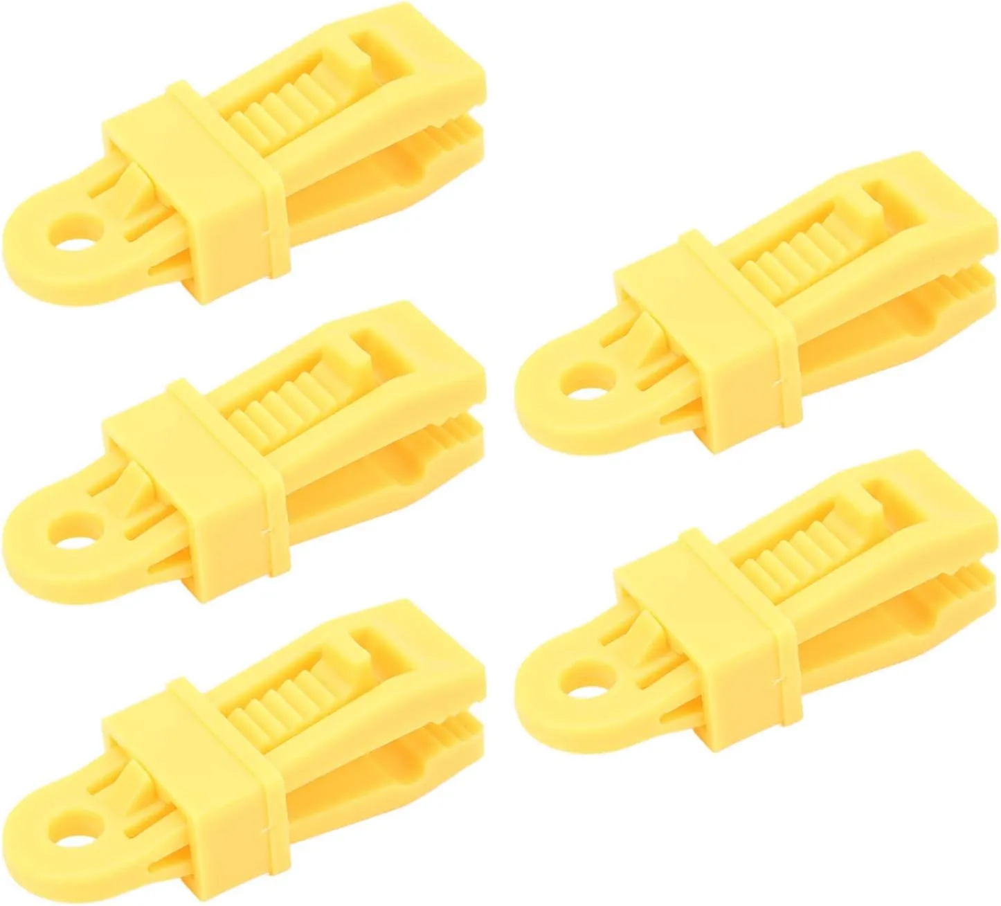 Topyond 5pcs Waterproof Tarp Clips - Tear Resistant Strong Lock Grip for Outdoor Camping Tents