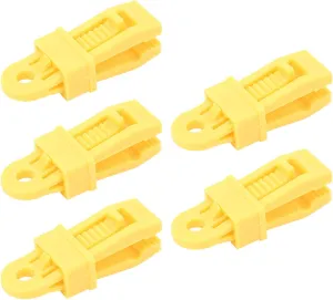 Topyond 5pcs Waterproof Tarp Clips - Tear Resistant Strong Lock Grip for Outdoor Camping Tents