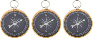 Topyond Compact Aluminum Alloy Keychain Compass Set - 3Pcs, Ideal for Hiking, Hunting, and Motoring