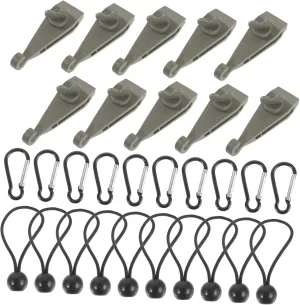 Totority 1Set Windproof Tarp Clips with Ropes and Heavy Duty Tent Fasteners for Camping Hiking Fishing Durable and Clamps for Secure Tarp and Tent