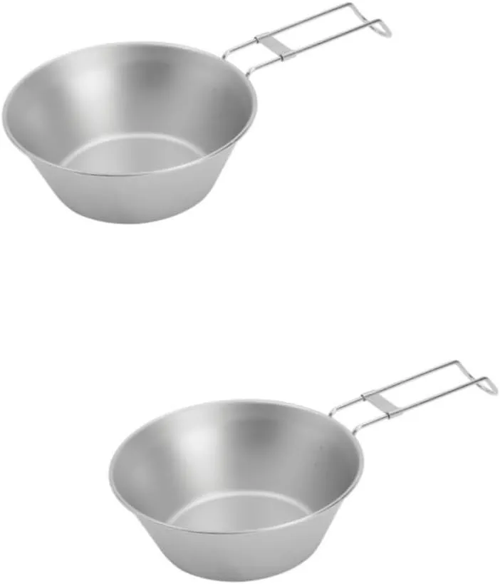 Totority Foldable Bowl Camping Bowl Stainless Steel Bowl Outdoor Bowl Silver