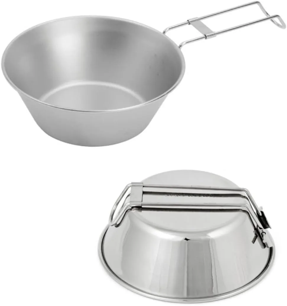 Totority Foldable Bowl Camping Bowl Stainless Steel Bowl Outdoor Bowl Silver