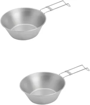 Totority Foldable Bowl Camping Bowl Stainless Steel Bowl Outdoor Bowl Silver