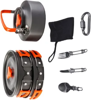Totority High-Temperature Resistant Camping Cookware Cooking Pan Pot Teapot Utensils Essential Cooking Tools for Outdoor Adventures