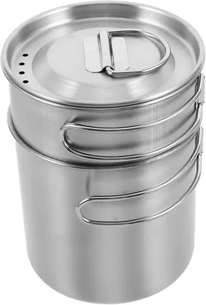TOYANDONA 2pcs Foldable Stainless Steel Backpacking Cups with Ergonomic Handles for Outdoor Cooking and Hiking Stackable and Lightweight Design for Picnics and Travel