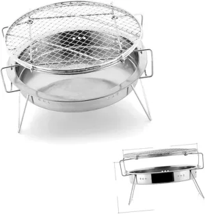TOYANDONA Compact Bbq Grill Portable Charcoal Stainless Folding Garden Accessory
