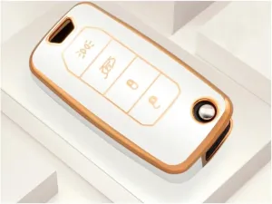 TPU Car Flip Key Case Cover Shell Fob for Jeep for Renegade for Compass 2016 2019 4 Buttons Folding Keyless Protector Bag Accessories(Black)