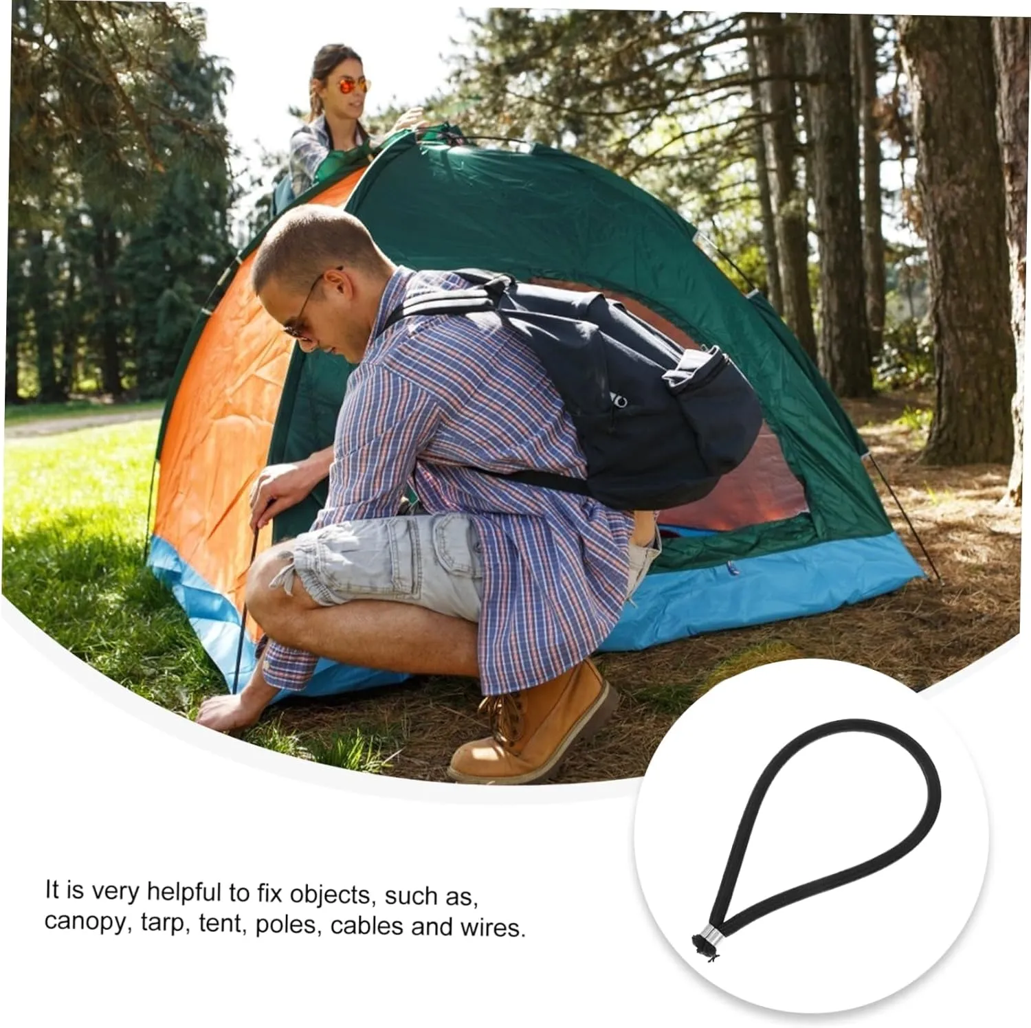Trampoline Elastic Rope Tarp Tie Down Bungee Straps Bungee Cord Tarp Bungee Tent Fix Rope Cargo Holding