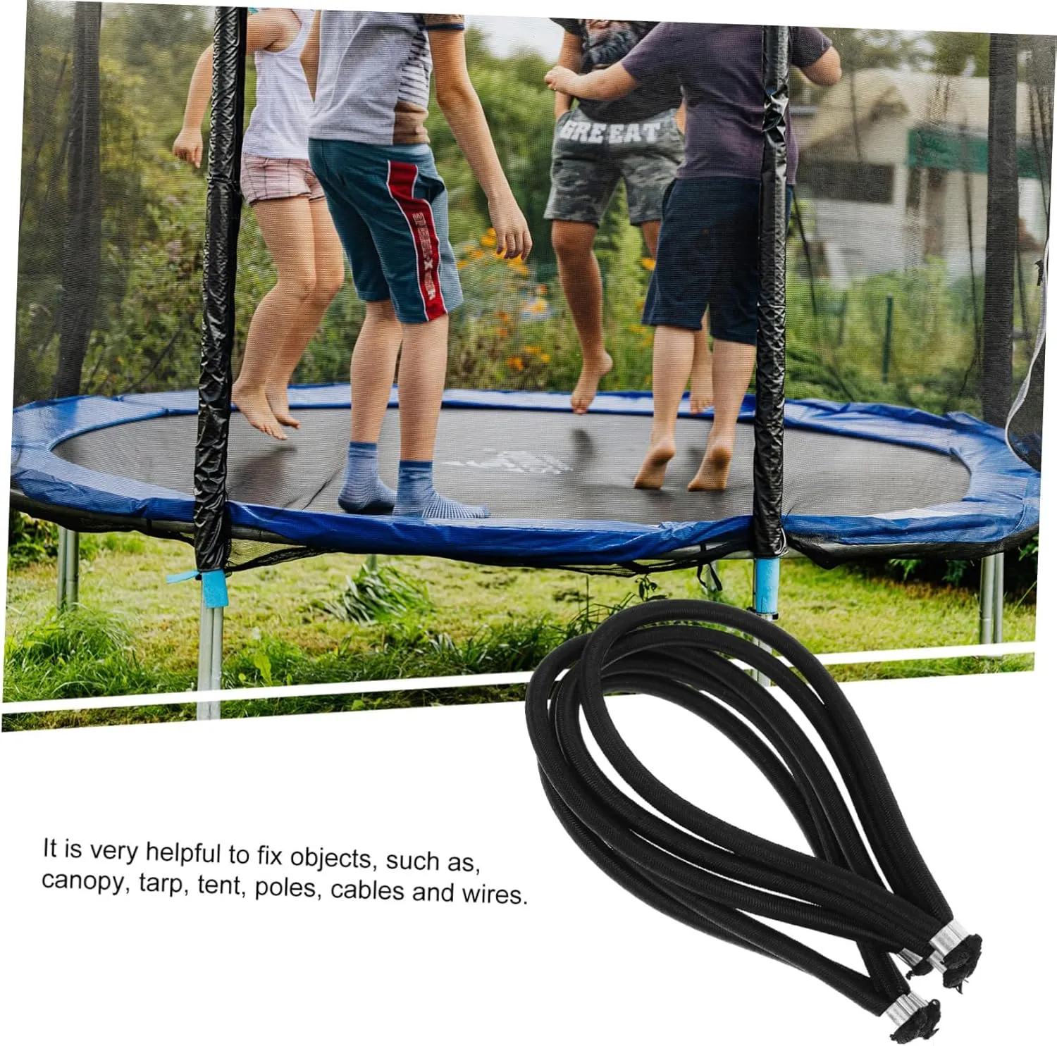 Trampoline Elastic Rope Tarp Tie Down Bungee Straps Bungee Cord Tarp Bungee Tent Fix Rope Cargo Holding