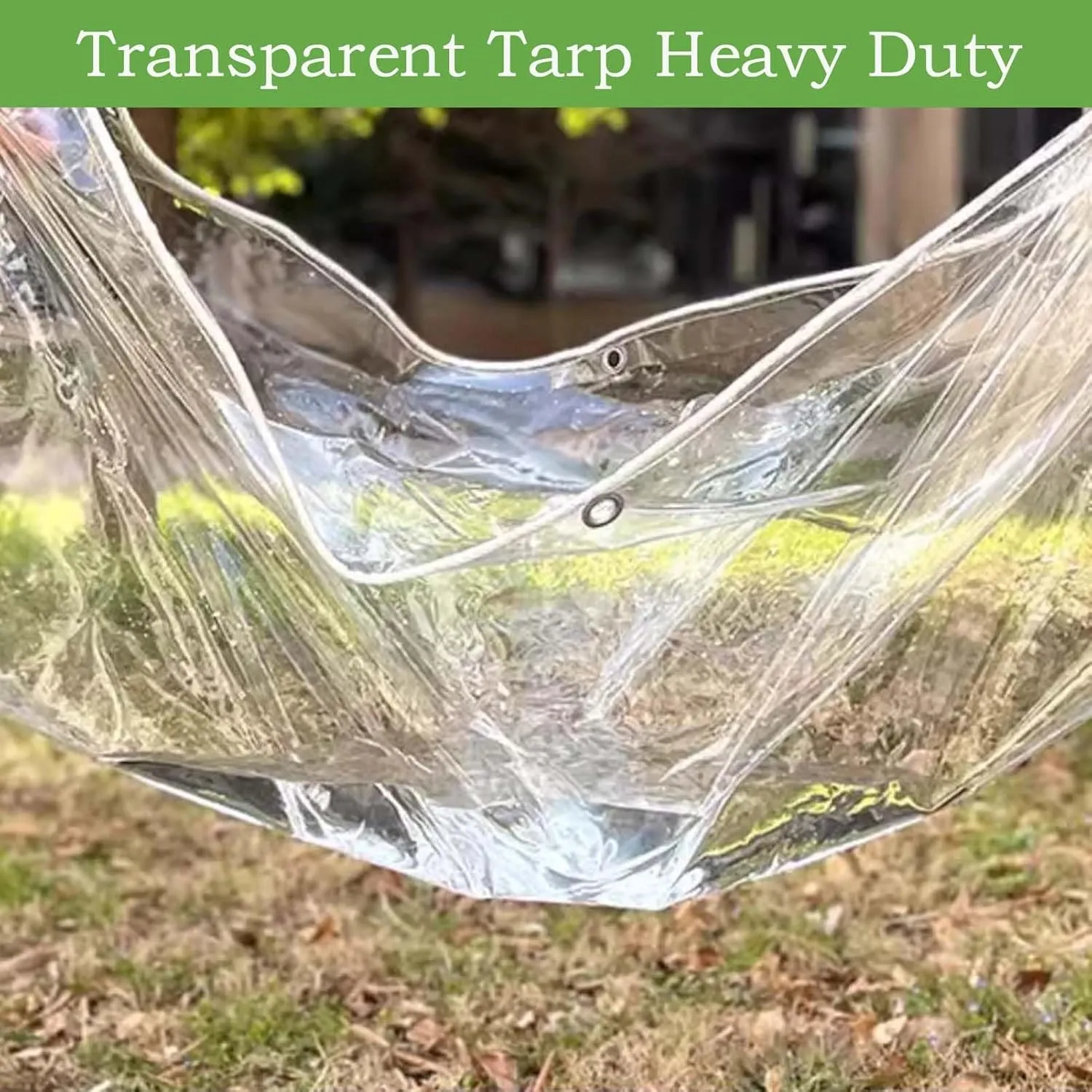 Transparent Tarp Heavy Duty 1.6x23.0ft, Clear Tarpaulin Waterproof, Tarps Plastic Transparent with Grommets, for Patio, Greenhouse, and Outdoor Use
