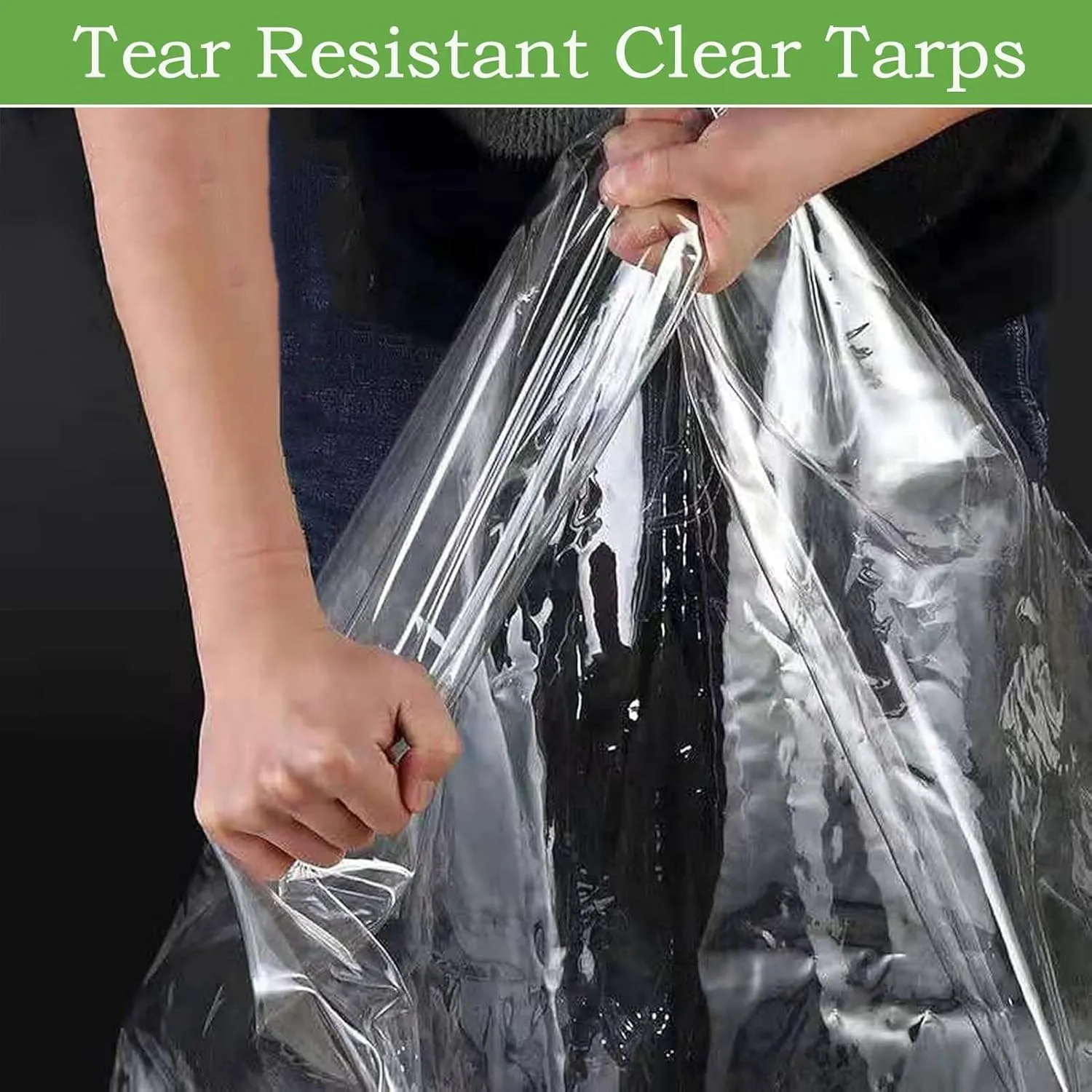 Transparent Tarp Heavy Duty 1.6x23.0ft, Clear Tarpaulin Waterproof, Tarps Plastic Transparent with Grommets, for Patio, Greenhouse, and Outdoor Use