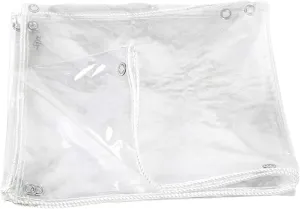 Transparent Waterproof and Rainproof Cloth Furniture Caravan Cover Sheet PVC Material Reinforced Eyelets Tear-Proof Ground Sheet Camping(1.6x1.6m)