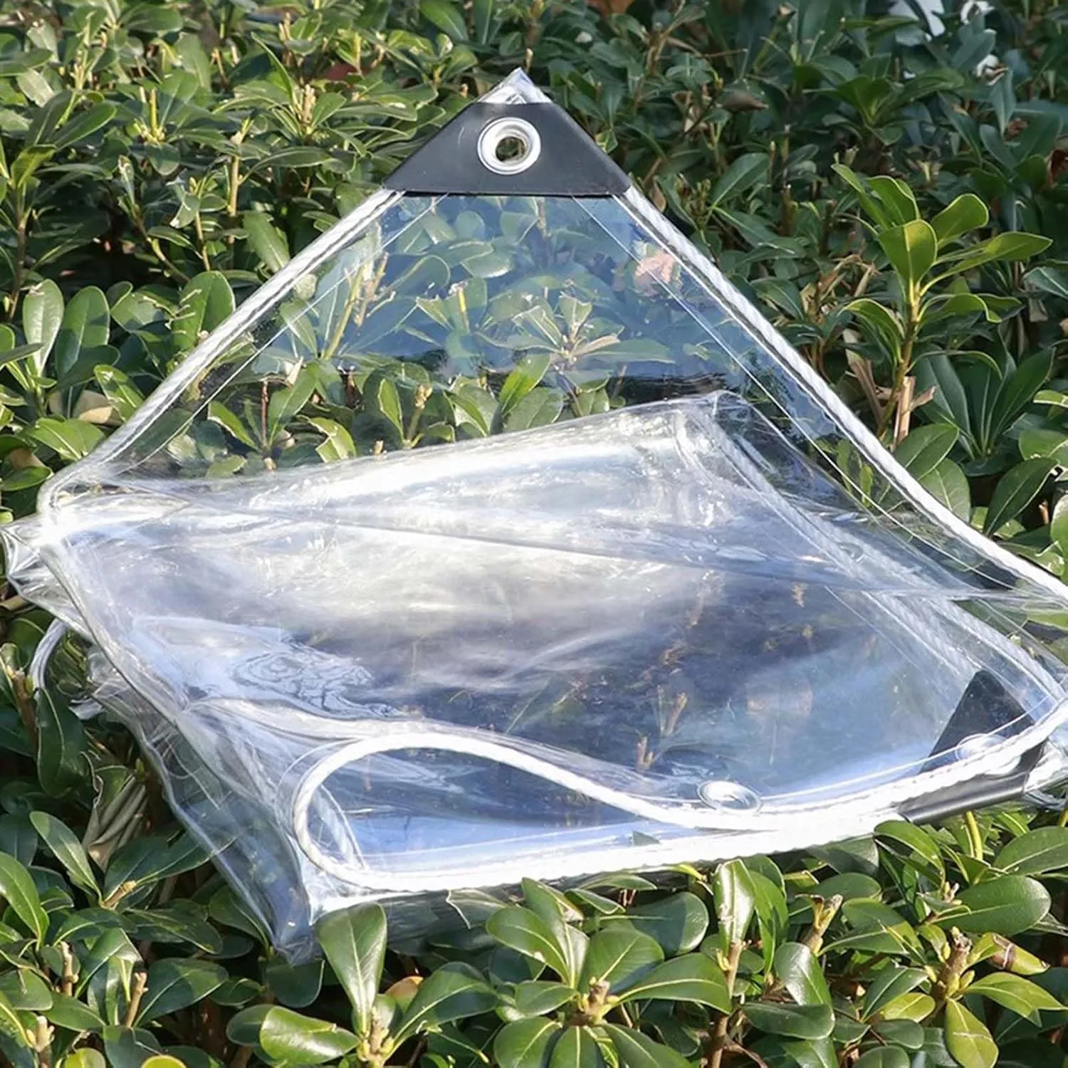Transparent Waterproof Tarpaulin 2.6x13.1ft, Tarp Plastic PVC Clear, Heavy Duty Waterproof Clear Tarp with Grommets, for Outdoor/Camping/Garden
