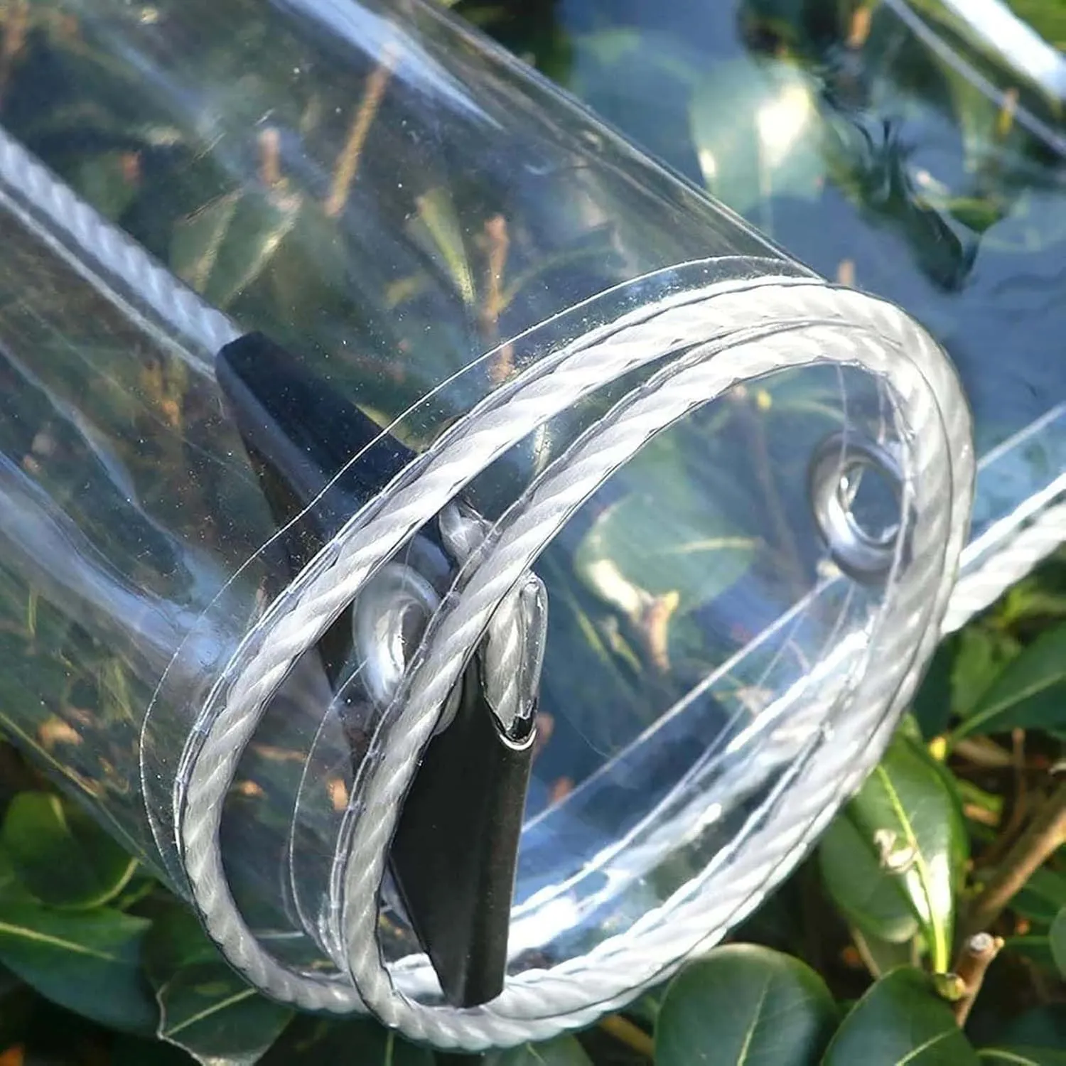 Transparent Waterproof Tarpaulin 2.6x13.1ft, Tarp Plastic PVC Clear, Heavy Duty Waterproof Clear Tarp with Grommets, for Outdoor/Camping/Garden