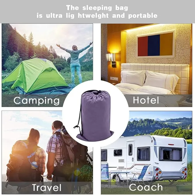 Travel and Camping Sheet Sleeping Bag Liner - Lightweight Compact and Portable Adult Sleeping Bag - Ideal for Traveling,Hostels and Camping