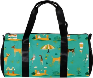 Travel Bag,Mens Gym Bag,Womens Gym Bag,Boxer Dog Beer Umbrella,Sports Bag