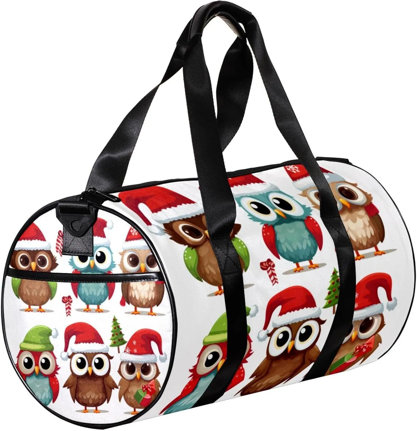 Travel Bag,Mens Gym Bag,Womens Gym Bag,Cartoon Christmas Themed Owls,Sports Bag