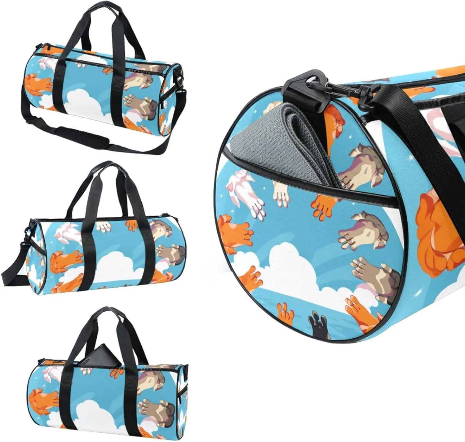 Travel Bag,Mens Gym Bag,Womens Gym Bag,Colorful Cats Paw,Sports Bag