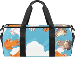 Travel Bag,Mens Gym Bag,Womens Gym Bag,Colorful Cats Paw,Sports Bag