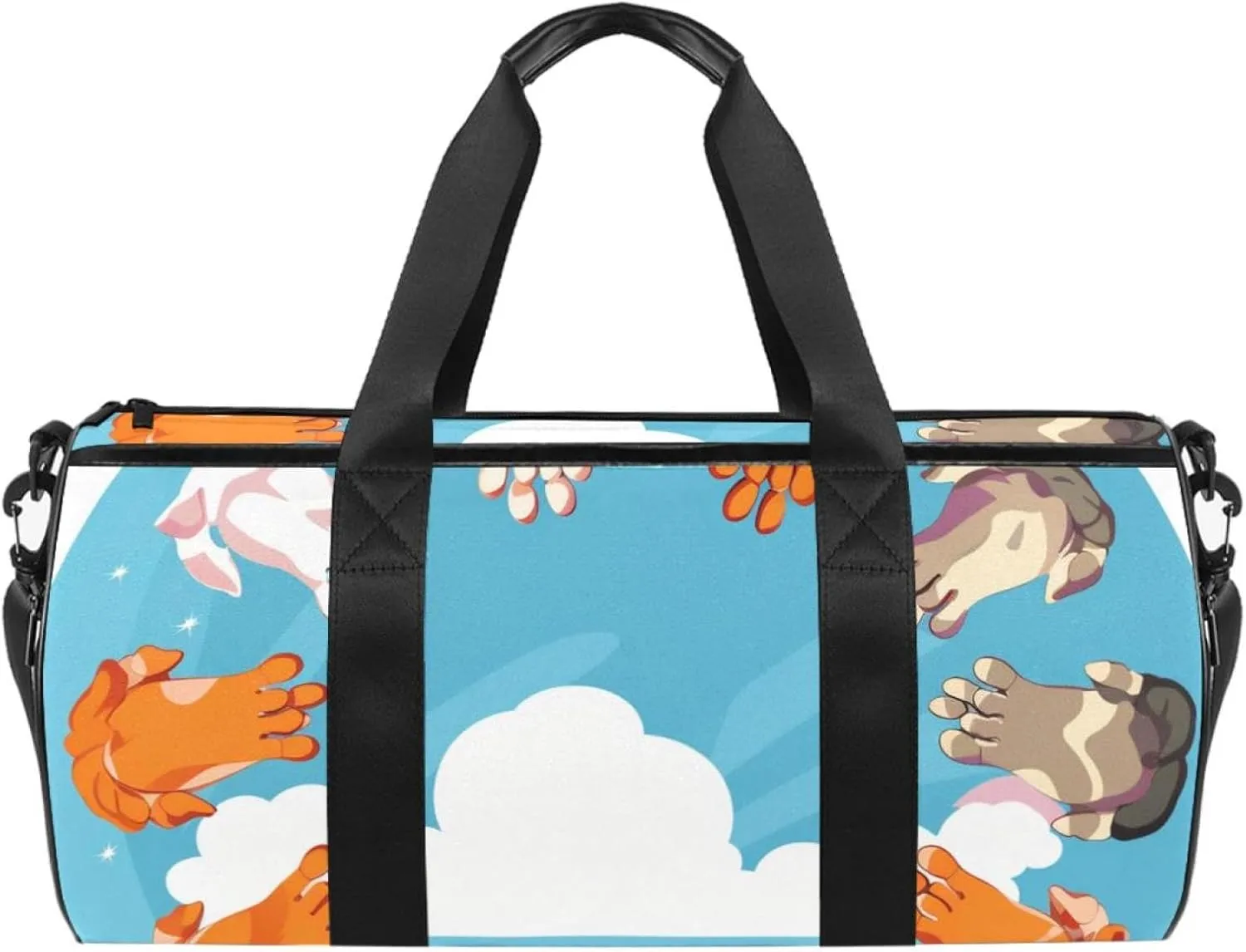 Travel Bag,Mens Gym Bag,Womens Gym Bag,Colorful Cats Paw,Sports Bag