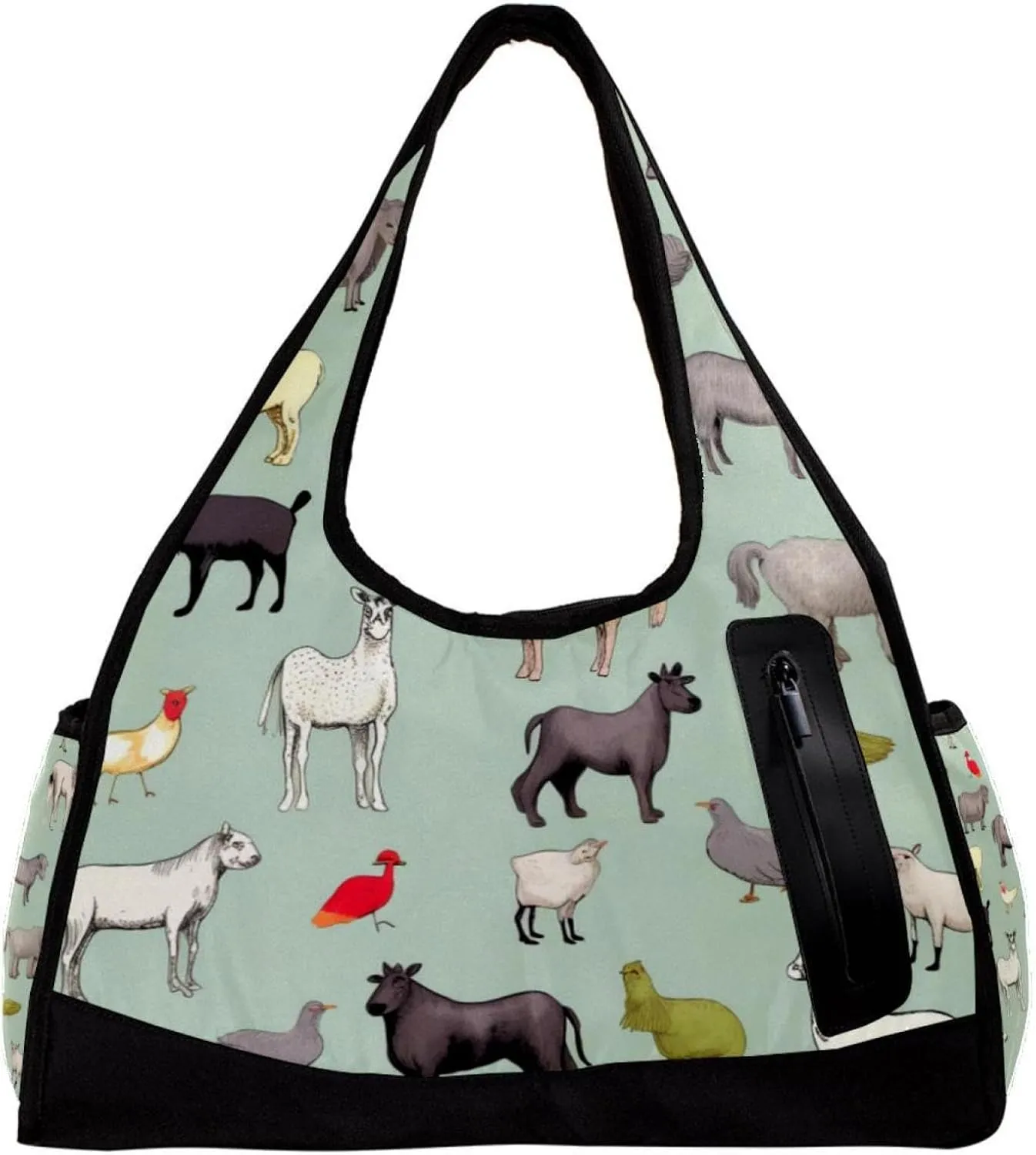 Travel Bag,Mens Gym Bag,Womens Gym Bag,Cow Sheep Pig Rooster,Sports Bag