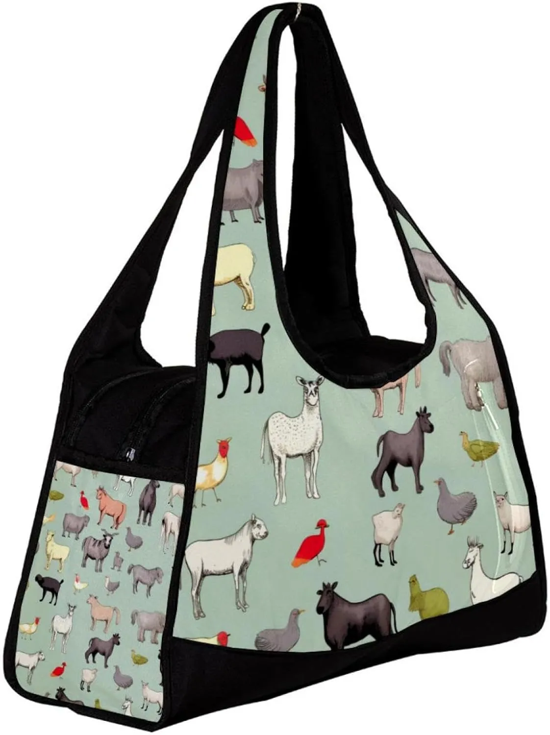 Travel Bag,Mens Gym Bag,Womens Gym Bag,Cow Sheep Pig Rooster,Sports Bag