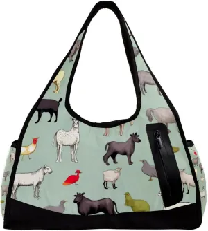 Travel Bag,Mens Gym Bag,Womens Gym Bag,Cow Sheep Pig Rooster,Sports Bag