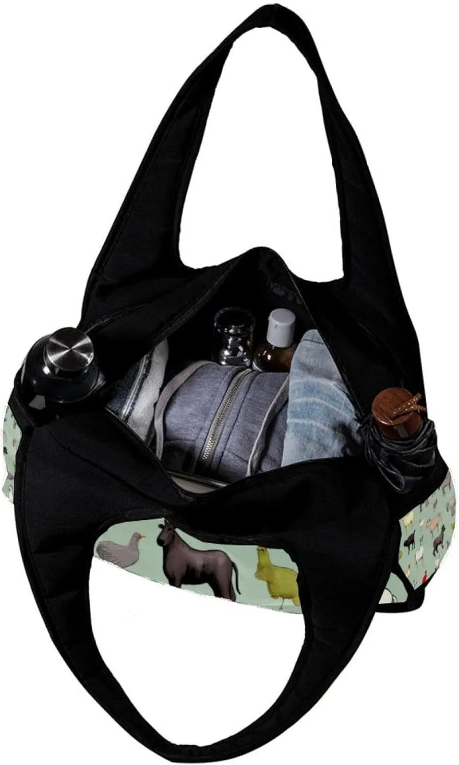 Travel Bag,Mens Gym Bag,Womens Gym Bag,Cow Sheep Pig Rooster,Sports Bag