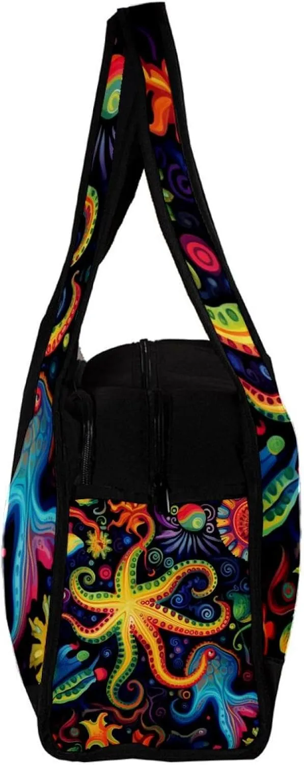 Travel Bag,Mens Gym Bag,Womens Gym Bag,Devilfish Jellyfish Sea Shell,Sports Bag