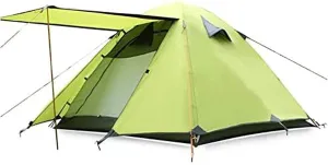 Travel Tent 3 Person Aluminum Poles Double Layer Camping Tent Beach Tent for Outdoors Green (Color : Green)