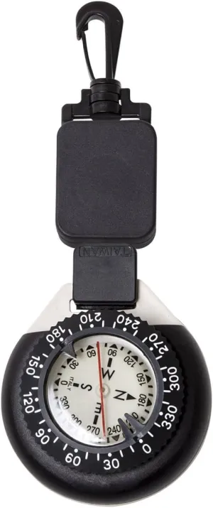 TRIDENT Large Glow in The Dark Retractor Dive Compass with Slate
