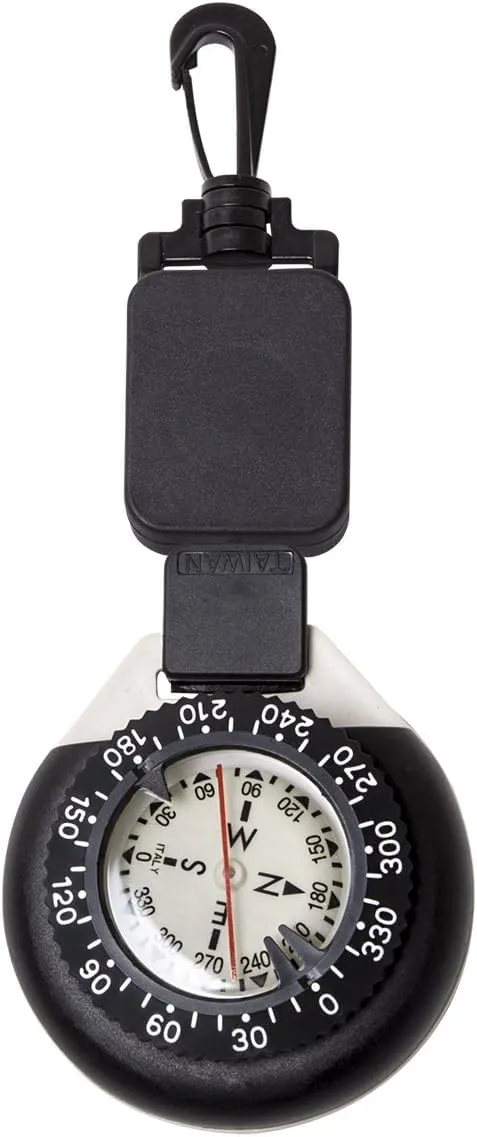 TRIDENT Large Glow in The Dark Retractor Dive Compass with Slate