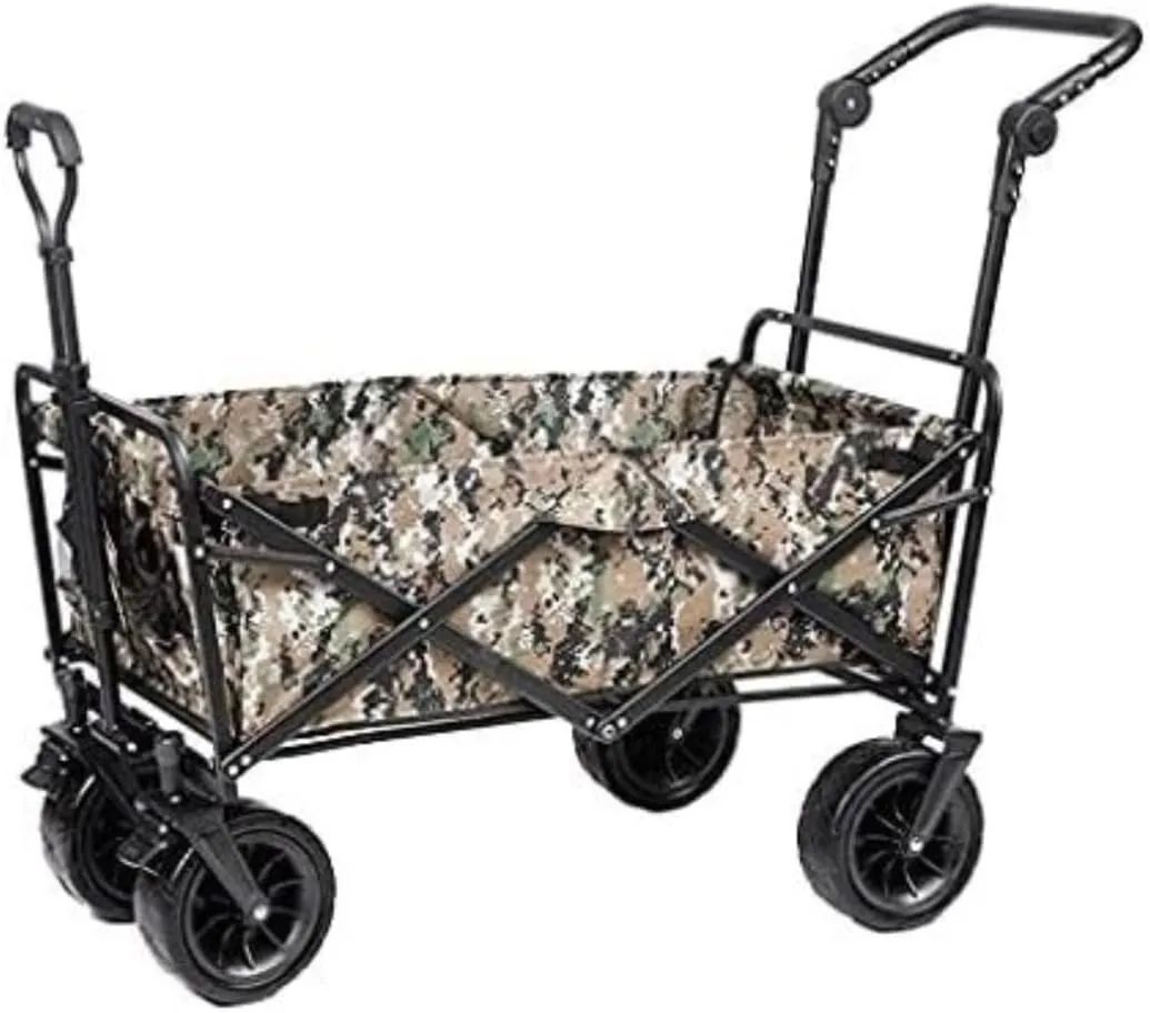 Trolley Cart Outdoor Folding Utility Wagon Folding Camping Cart 4 Wheeled Garden Trolley Portable Fishing Cart for Picnic Beach Camping Cart Garden Wagon
