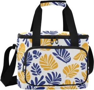 Tropical Large Capacity Insulated Cooler Bag with Zipper for Hot/Cold Food Thermal Insulation Collapsible Soft Cooler for Beach Travel Picnics