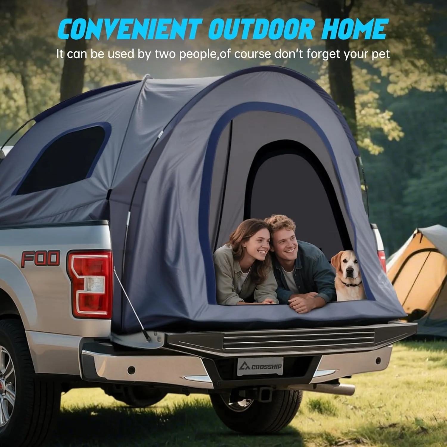 Truck Bed Tent for Pickup Trucks - Water-Resistant Canopy Anti-Tear Fabric - Insect-Prevention Double Layer - Replacement for Ford, Chevy, Dodge, GMC, Nissan, Toyota
