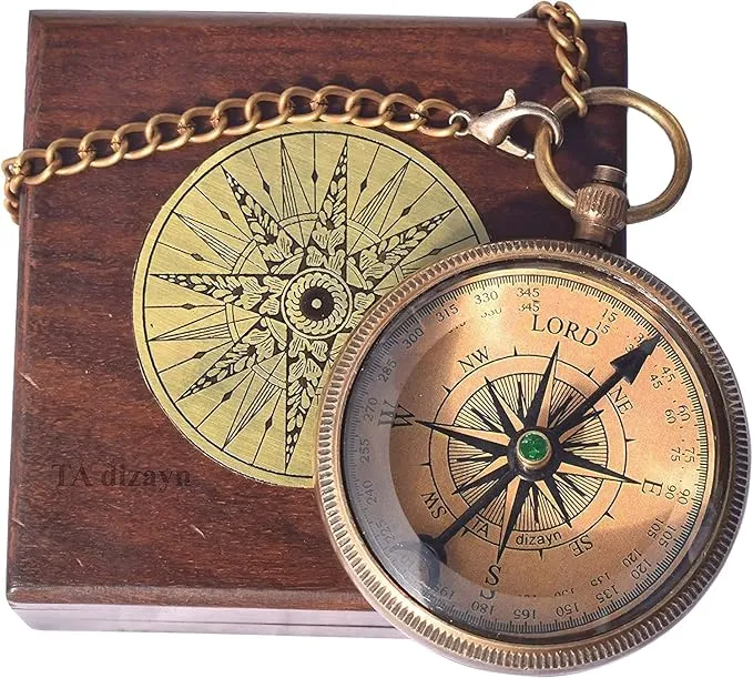 Trust in The Lord with All Your Heart -Proverbs 3: 5-6 Quote Engraved Compass with Wooden Box, Greeting card, Gift Compass, Graduation Day Gifts 2024 Compass for Women Mens Boy Girls