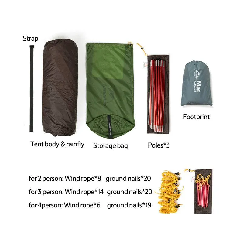 Tunnel  2-3 People Camping Tent Opalus