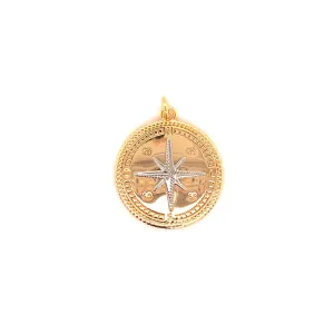 Two Tone Compass Charm