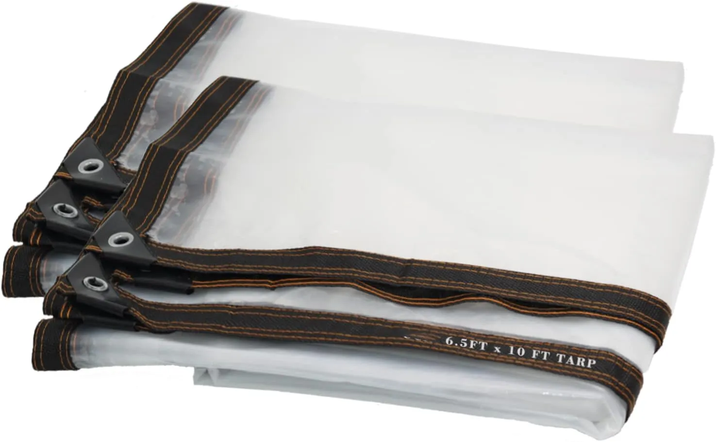 UCINNOVATE 2 Pack Clear Plastic Tarp Cover, 6.5x10 ft Waterproof Tarps with Grommets, Greenhouse Cover, Transparent for Patio Garden Outdoor Plants Balcony Porch