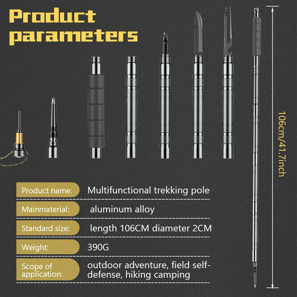 Ultra X Tactical Survival System - (10 in 1) Walking Stick